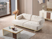 Sidney 3-pieces (Sofa & Loveseat & Chair) Livingroom in Beige - Green - 200-ELIF-SID-A206-321