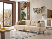 Sidney 3-pieces (Sofa & Loveseat & Chair) Livingroom in Beige - Green - 200-ELIF-SID-A206-321