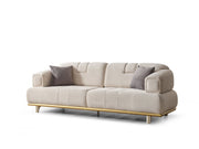 Sidney 3-pieces (Sofa & Loveseat & Chair) Livingroom in Cream - Dark Grey - 200-ELIF-SID-A205-321