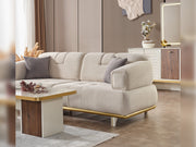 Sidney 3-pieces (Sofa & Loveseat & Chair) Livingroom in Cream - Dark Grey - 200-ELIF-SID-A205-321
