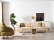 Sidney 3-pieces (Sofa & Loveseat & Chair) Livingroom in Cream - Dark Grey - 200-ELIF-SID-A205-321