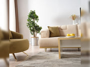 Sidney 3-pieces (Sofa & Loveseat & Chair) Livingroom in Cream - Dark Grey - 200-ELIF-SID-A205-321