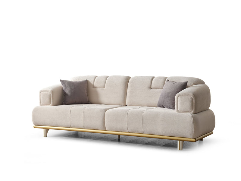 Sidney 3-pieces (Sofa & Loveseat & Chair) Livingroom in White - Orange - 200-ELIF-SID-A204-321