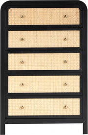 Siena Ash Wood And Natural Cane Chest in Black - SienaBlack-CH