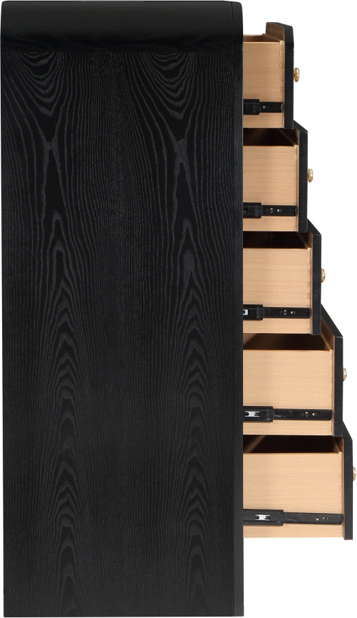 Siena Ash Wood And Natural Cane Chest in Black - SienaBlack-CH