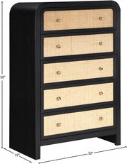 Siena Ash Wood And Natural Cane Chest in Black - SienaBlack-CH