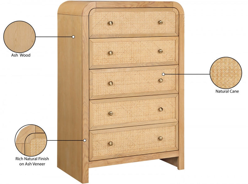 Siena Ash Wood And Natural Cane Chest in Natural - SienaNatural-CH