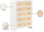 Siena Ash Wood And Natural Cane Chest in White - SienaWhite-CH