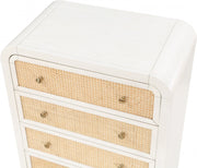 Siena Ash Wood And Natural Cane Chest in White - SienaWhite-CH