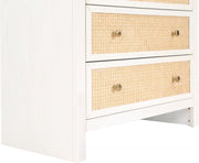 Siena Ash Wood And Natural Cane Chest in White - SienaWhite-CH