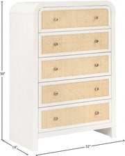Siena Ash Wood And Natural Cane Chest in White - SienaWhite-CH