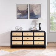 Siena Ash Wood And Natural Cane Dresser in Black - SienaBlack-D
