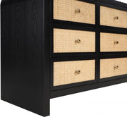 Siena Ash Wood And Natural Cane Dresser in Black - SienaBlack-D