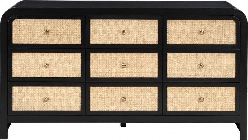Siena Ash Wood And Natural Cane Dresser in Black - SienaBlack-D