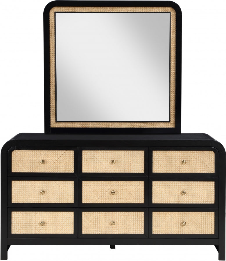 Siena Ash Wood And Natural Cane Dresser in Black - SienaBlack-D