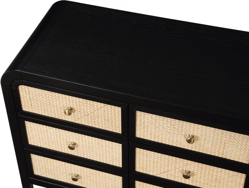 Siena Ash Wood And Natural Cane Dresser in Black - SienaBlack-D