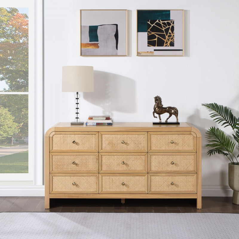 Siena Ash Wood And Natural Cane Dresser in Natural - SienaNatural-D