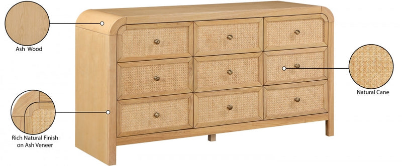 Siena Ash Wood And Natural Cane Dresser in Natural - SienaNatural-D