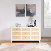 Siena Ash Wood And Natural Cane Dresser in White - SienaWhite-D