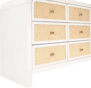Siena Ash Wood And Natural Cane Dresser in White - SienaWhite-D