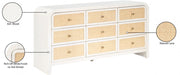 Siena Ash Wood And Natural Cane Dresser in White - SienaWhite-D