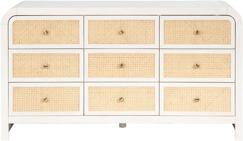 Siena Ash Wood And Natural Cane Dresser in White - SienaWhite-D