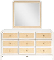 Siena Ash Wood And Natural Cane Dresser in White - SienaWhite-D