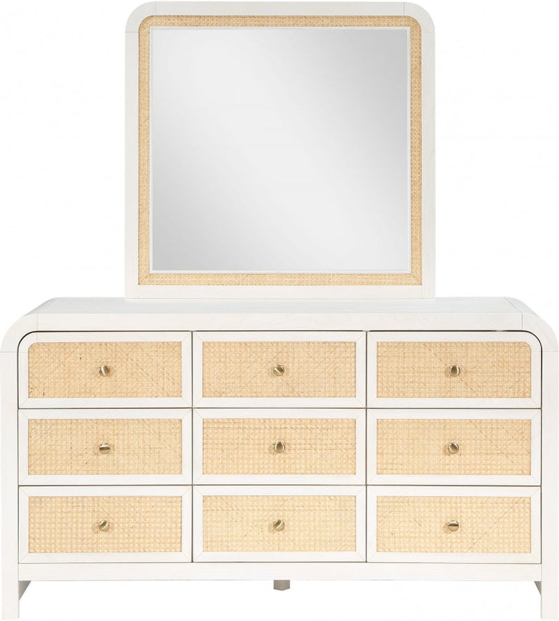 Siena Ash Wood And Natural Cane Dresser in White - SienaWhite-D