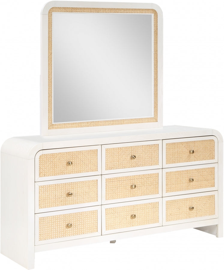 Siena Ash Wood And Natural Cane Dresser in White - SienaWhite-D