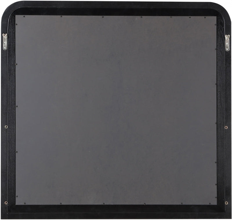 Siena Ash Wood And Natural Cane Frame Mirror in Black - SienaBlack-M
