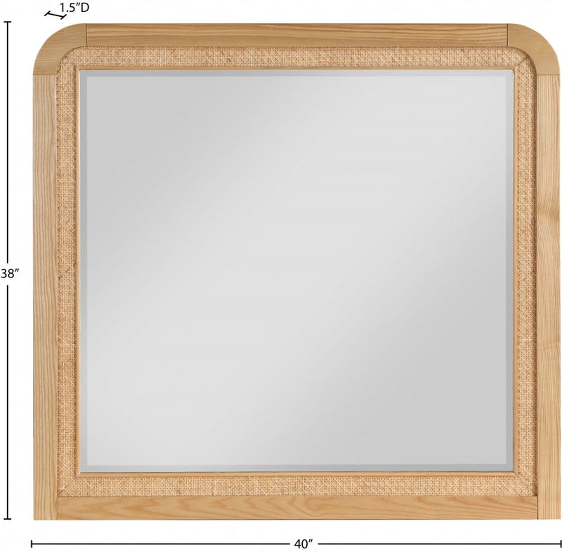 Siena Ash Wood And Natural Cane Frame Mirror in Natural - SienaNatural-M