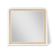 Siena Ash Wood And Natural Cane Frame Mirror in White - SienaWhite-M