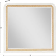 Siena Ash Wood And Natural Cane Frame Mirror in White - SienaWhite-M