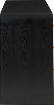Siena Ash Wood And Natural Cane Nightstand in Black - SienaBlack-NS