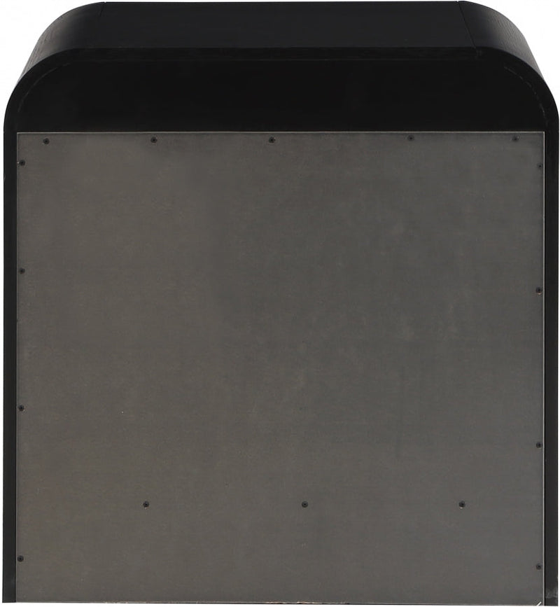 Siena Ash Wood And Natural Cane Nightstand in Black - SienaBlack-NS