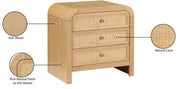 Siena Ash Wood And Natural Cane Nightstand in Natural - SienaNatural-NS