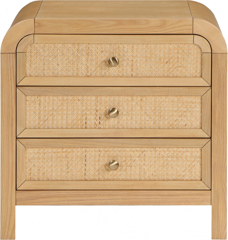 Siena Ash Wood And Natural Cane Nightstand in Natural - SienaNatural-NS