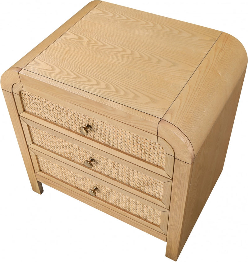 Siena Ash Wood And Natural Cane Nightstand in Natural - SienaNatural-NS