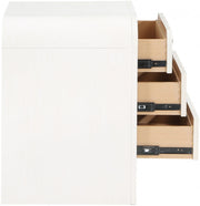 Siena Ash Wood And Natural Cane Nightstand in White - SienaWhite-NS