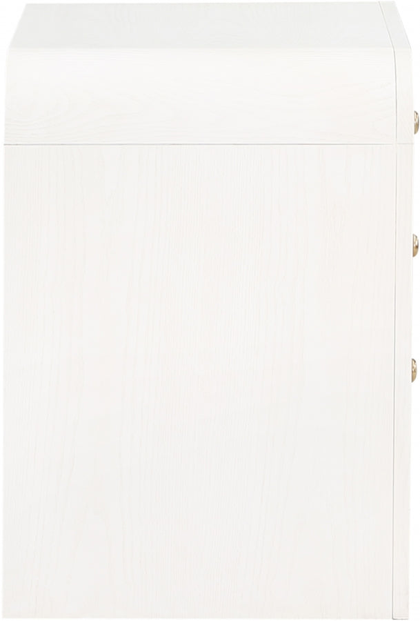 Siena Ash Wood And Natural Cane Nightstand in White - SienaWhite-NS