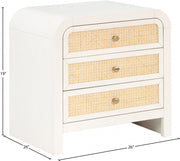 Siena Ash Wood And Natural Cane Nightstand in White - SienaWhite-NS