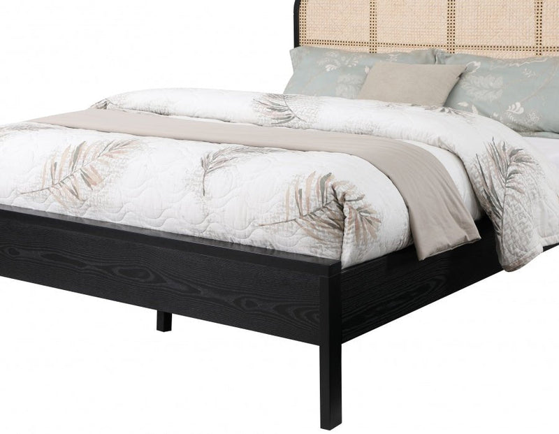 Siena Ash Wood Queen Bed (3 Boxes) Black - Gate FurnitureQueen Bed