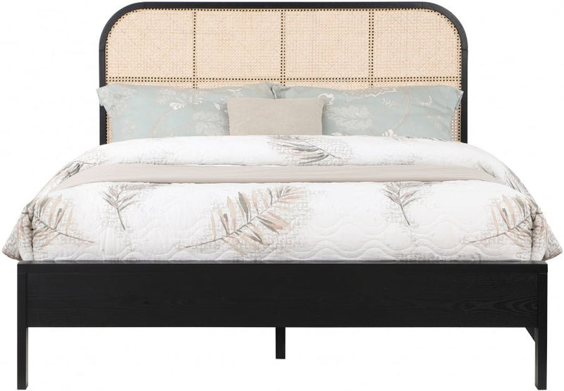 Siena Ash Wood Queen Bed (3 Boxes) Black - Gate FurnitureQueen Bed