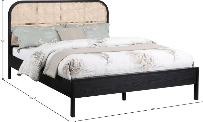 Siena Ash Wood Queen Bed (3 Boxes) Black - Gate FurnitureQueen Bed