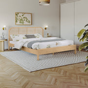 Siena Ash Wood Queen Bed (3 Boxes) Natural - Gate FurnitureQueen Bed