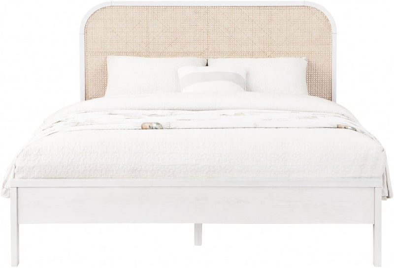 Siena Ash Wood Queen Bed (3 Boxes) White - Gate FurnitureQueen Bed