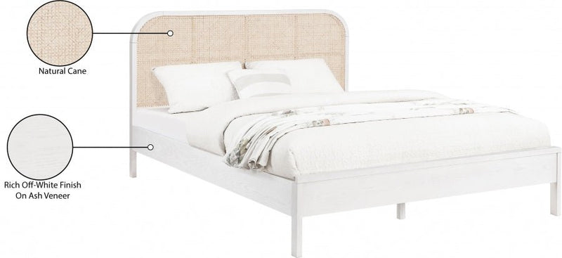 Siena Ash Wood Queen Bed (3 Boxes) White - Gate FurnitureQueen Bed