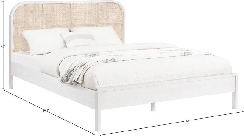 Siena Ash Wood Queen Bed (3 Boxes) White - Gate FurnitureQueen Bed
