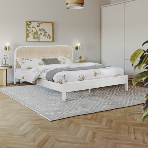 Siena Ash Wood Queen Bed (3 Boxes) White - Gate FurnitureQueen Bed