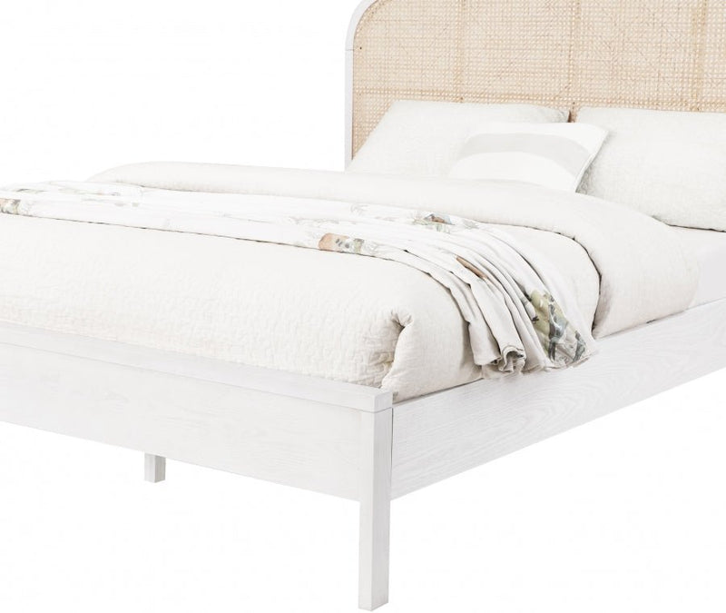 Siena Ash Wood Queen Bed (3 Boxes) White - Gate FurnitureQueen Bed